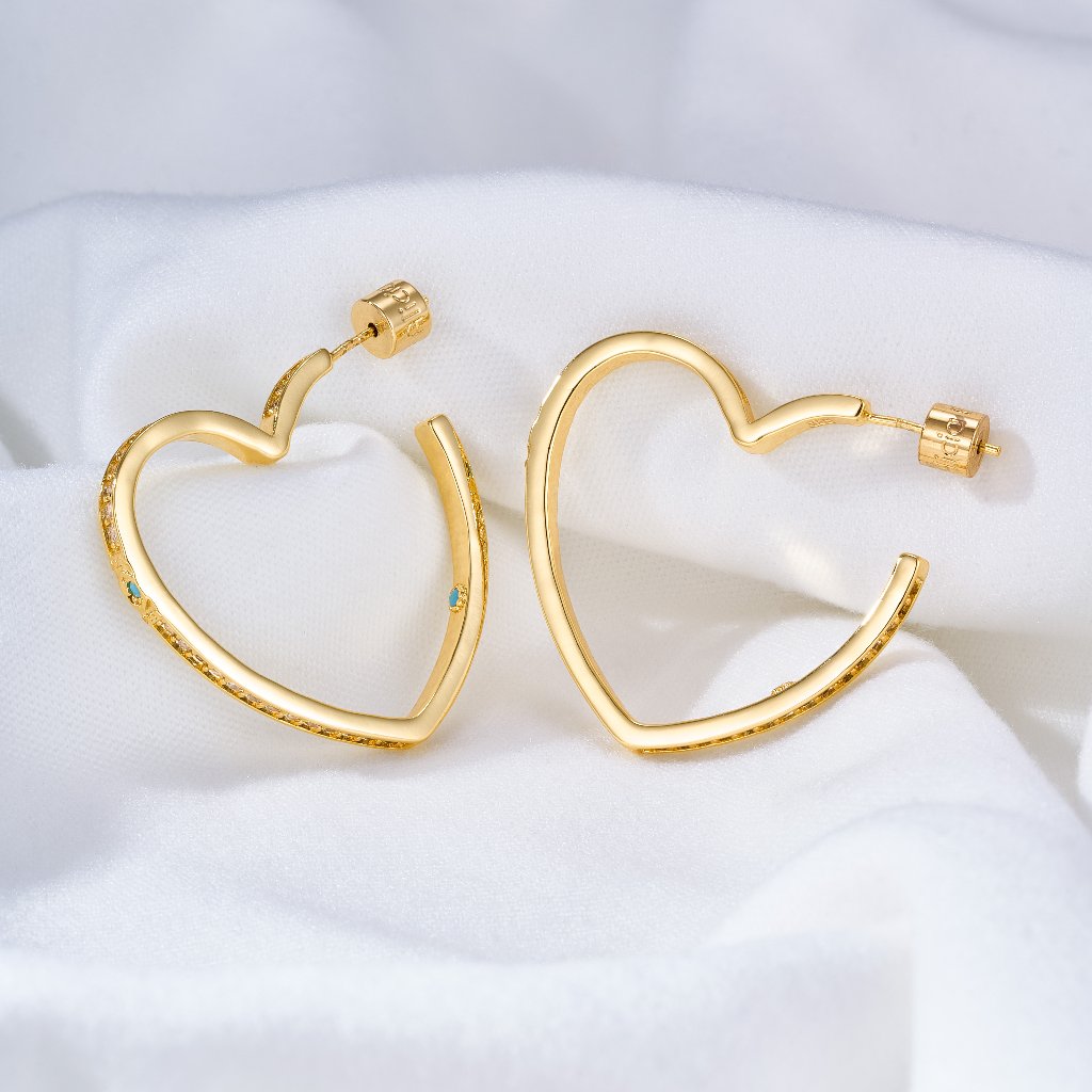 Alicia Bonnie Amora Open Heart Lightweight Hoop Statement Earrings 14$